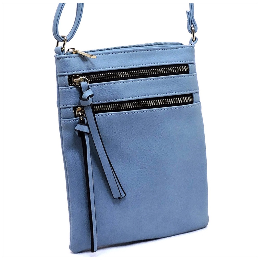 Multi Zipper Crossbody Bag Periwinkle - Picture 2 of 5